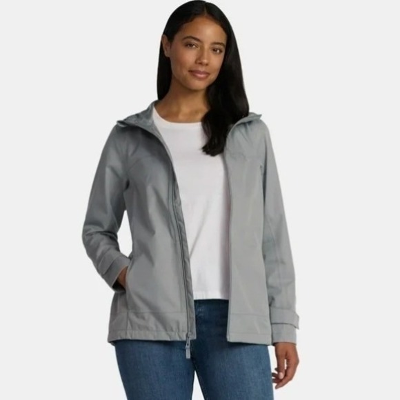 Time and Tru Lightweight Rain Anorak Jacket XS 0-2 Gray Asphalt New NWT - Picture 2 of 7